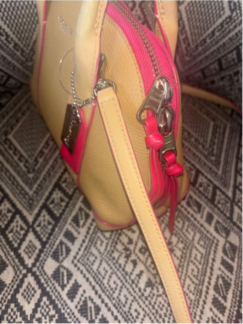 Coach Authentic Bleeker Edgepaint Top Handle Satchel Luxury Artisan Designer Bag - Picture 4 of 10